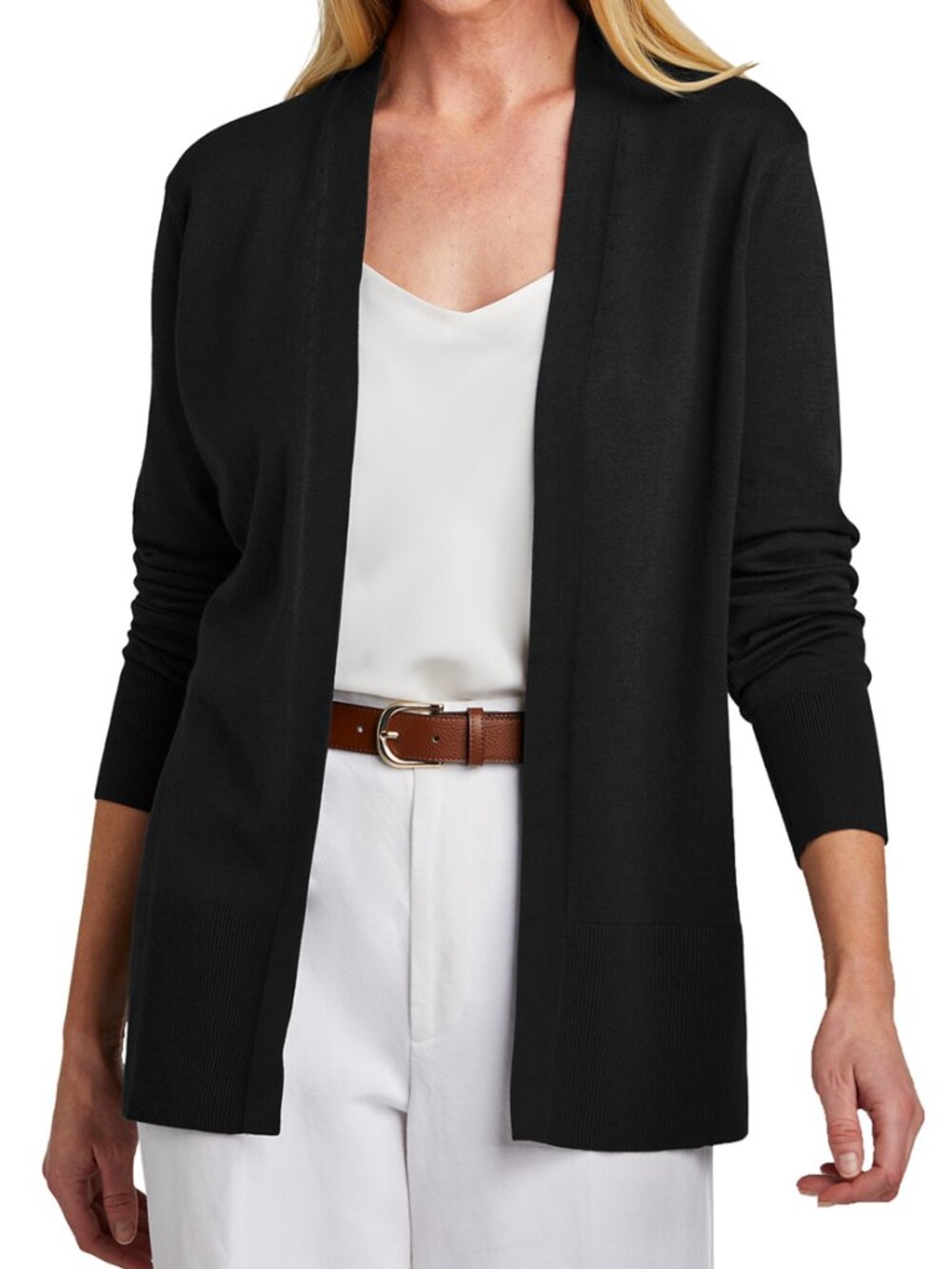 Brooks Brothers Black Open-Front Women's Cardigan